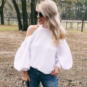 EUC Free People Cold Shoulder Sweater Top